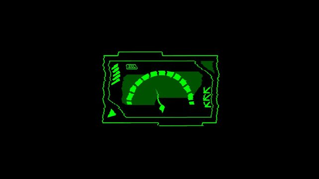 cyberpunk  level meter showing big levels. Dangerously increasing high values of manipulation,