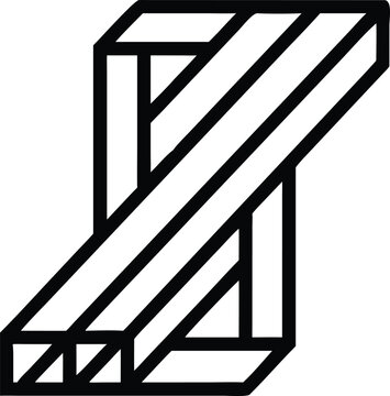 Optical illusion impossible rectangle object structure presenting a mind bending visual puzzle