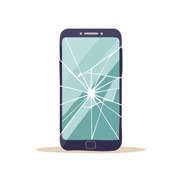 Broken Smartphone Screen Illustration