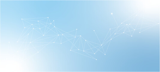 Vector network connection. Abstract mesh, molecular plexus line and cyberspace.  abstract blue background with stars © nijom