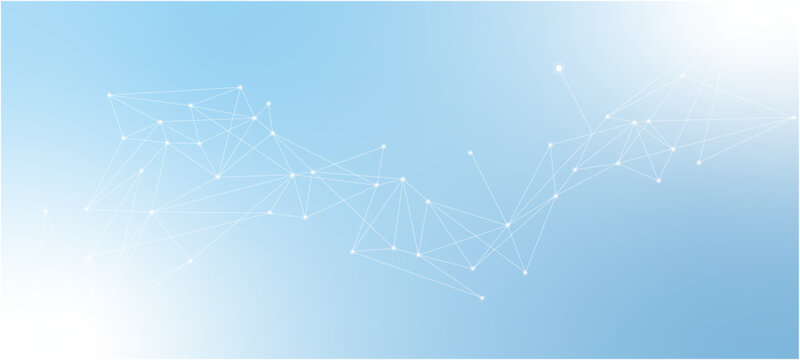 Vector network connection. Abstract mesh, molecular plexus line and cyberspace.  abstract blue background with stars