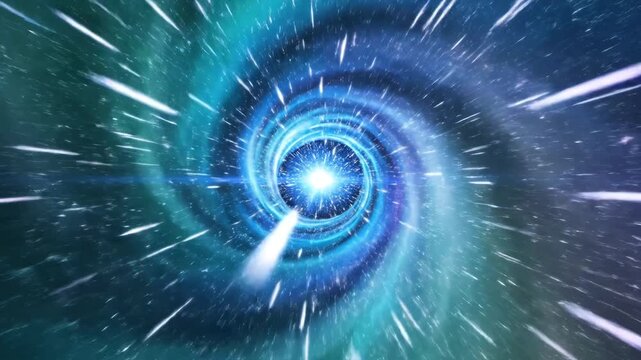 Space tunnel with stars and light highlighting vibrant colors and innovative graphic design