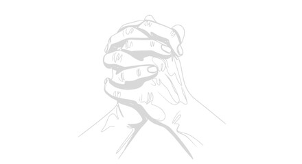 Fototapeta premium Intertwined Hands Silhouette - Symbol of Hope, Prayer, and Connection