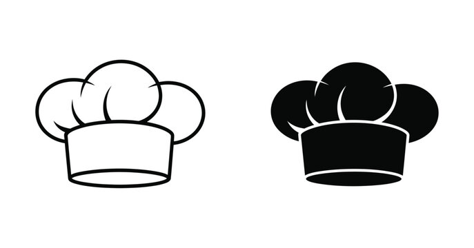Cooking chef hat illustration collection featuring modern kitchen symbols, symbolizing culinary expertise, gourmet restaurants, food industry branding, baking services, hospitality careers, and chef i