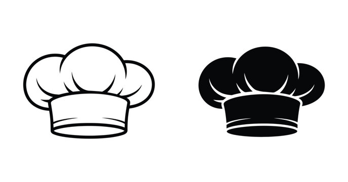 Chef cap symbols with clean black and white aesthetics, illustrating professional cooking, restaurant management, culinary arts, food service excellence, kitchen culture, and modern gastronomy brandin