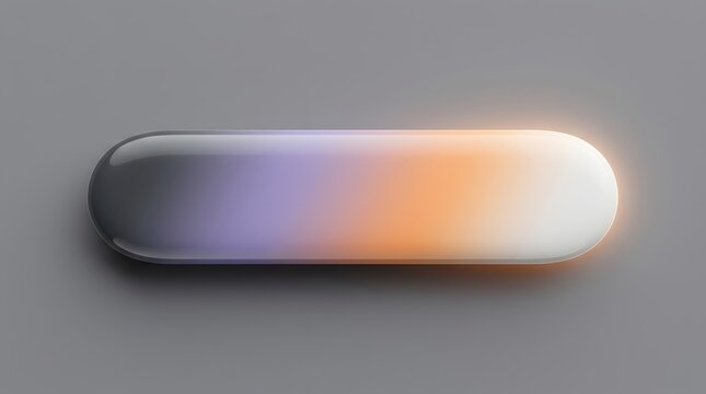 Abstract gradient capsule shape with glossy reflection modern digital art for ui ux design