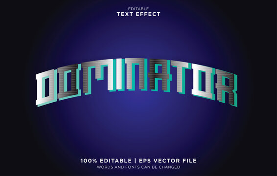 Stylish editable text effect featuring the word Dominator