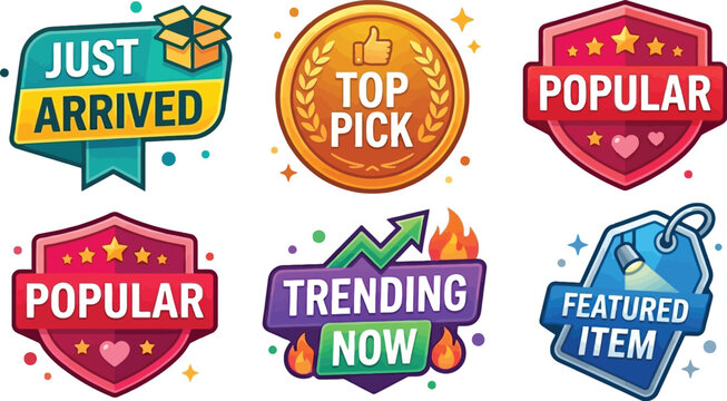 sale badges and labels collection vector illustration bright colors
