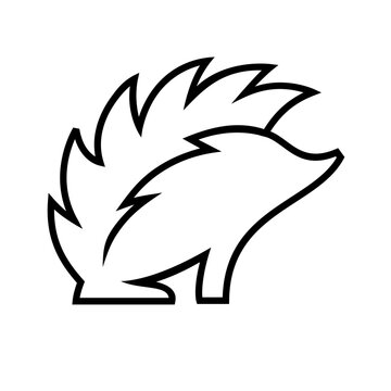 Simple Hedgehog Line Art Icon Vector Illustration