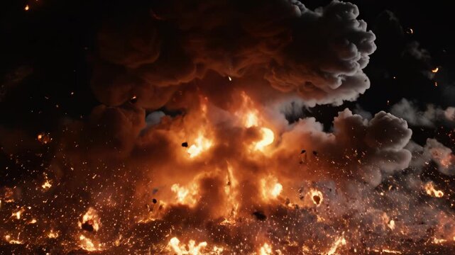 Explosion with debris and flames perfect for UI/UX elements, presentations, and digital art
