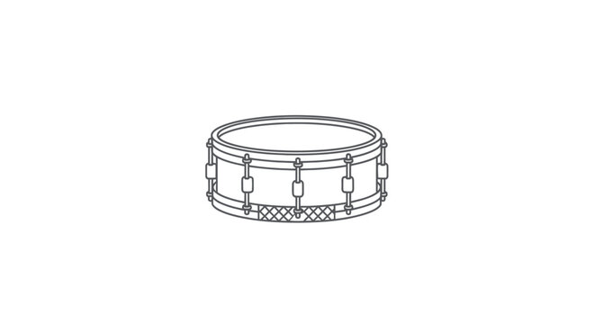 Snare Drum Outline Icon - Minimalist Music Instrument Vector Graphic