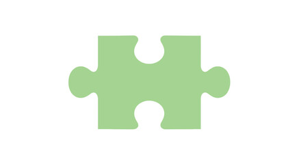 Fototapeta premium Green puzzle piece, vector puzzle, jigsaw puzzle, green icon