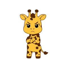 Obraz premium Adorable giraffe cartoon vector icon designs with playful and cheerful expressions.