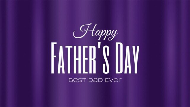 Elegant Father&rsquo;s Day Celebration. Looping animated 4K background featuring stylish Happy Father&rsquo;s Day typography with soft purple light waves and smooth luxury motion design.