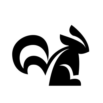 Minimalist Black Skunk Silhouette Logo with White Stripe