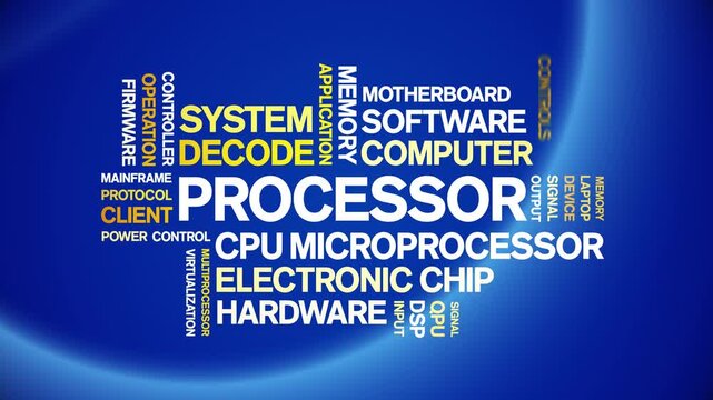Processor animated word cloud-text design animation tag kinetic typography seamless loop.