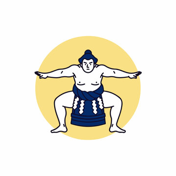 Vector cartoon sumo athlete