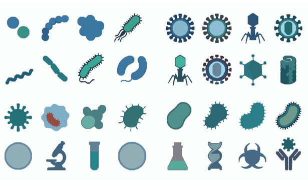 Medical microbiology bacteria and virus vector collection