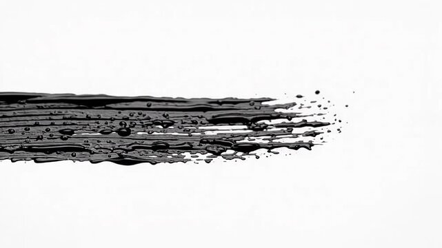 A close up view of a black cosmetic brush applicator on a white background