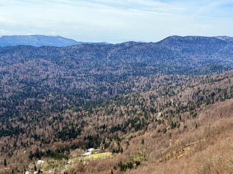 View of the Ogulin-Modru&scaron;ka valley area and Velika Kapela mountain from Klek - Ogulin, Croatia (Pogled na područje Ogulinsko-modru&scaron;ke udoline i planinu Veliku Kapelu sa Kleka - Ogulin, Hrvatska)