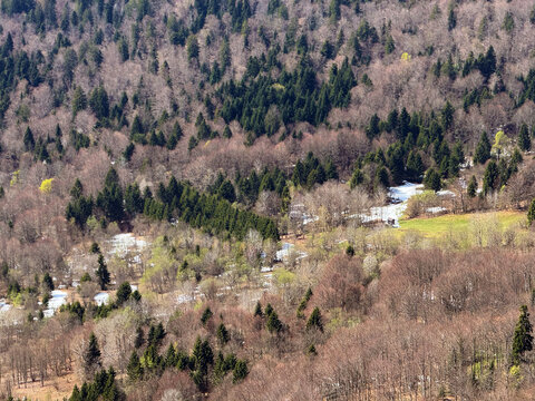 View of the Ogulin-Modru&scaron;ka valley area and Velika Kapela mountain from Klek - Ogulin, Croatia (Pogled na područje Ogulinsko-modru&scaron;ke udoline i planinu Veliku Kapelu sa Kleka - Ogulin, Hrvatska)