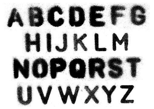 Realistic Alphabet Stencil Lettering spray Brush Font Transparent Background HD	
