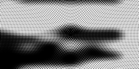 Fototapeta premium Grunge halftone gradient background. Faded grit noise texture. White and black sandy wallpaper. Retro pixelated backdrop. Anime or manga style comic overlay