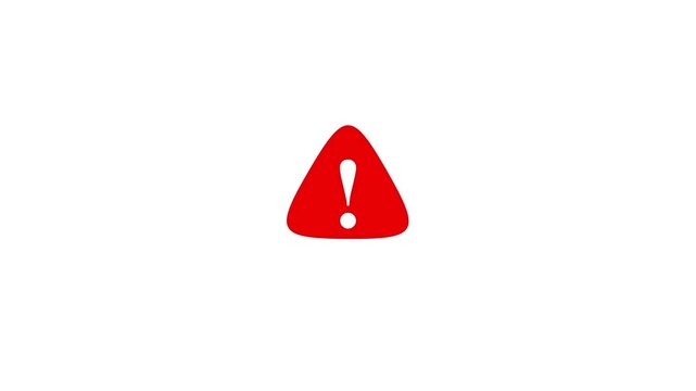 Red Exclamation Mark Inside a Triangle Warning Symbol on White Background Keywords: warning, alert, danger, caution, attention, symbol, sign, hazard, exclamation, mark, triangle, red, information