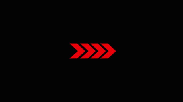 Right Colorful Arrow Direction Loop Animation Motion Graphic Black,Background 4k Video