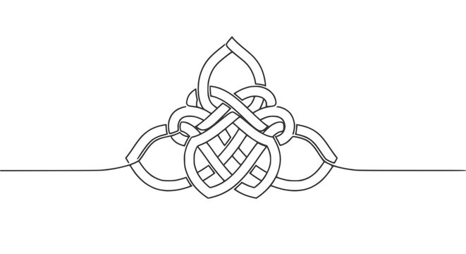 Celtic Knot Line Art - Triquetra Symbol, Continuous Line Drawing, Minimalist Design