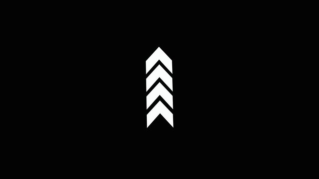 Up to Down Directional Arrow Loop Animation on Black, Background 4K Video,