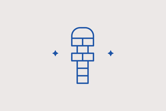 Hopscotch game grid line icon for traditional street games and active play. Nostalgic vector illustration for school playground design and childhood memory blogs.