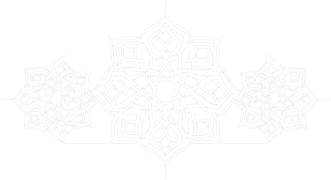 Intricate white mandala patterns on a clean white background, symmetrical geometric design