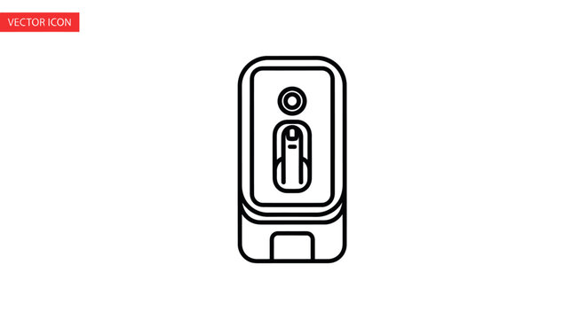 Modern vector icon of a fingerprint scanner for biometric security and access control