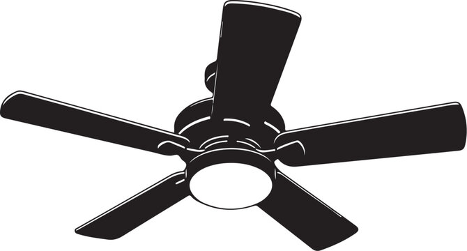 Black ceiling fan with four blades home decor