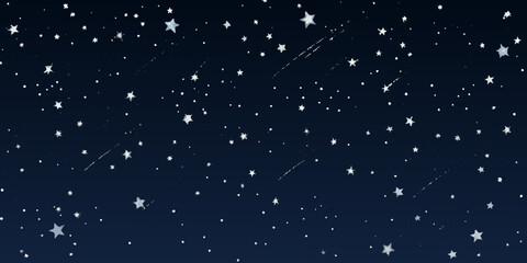 starry night sky with shooting stars dark blue background © Satyajit