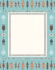Vibrant Southwestern Style Border Design Pattern.