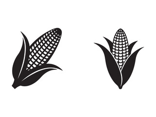 Fototapeta premium Corn icons with leaves isolated on white background for food and agriculture concepts corn icons with leaves for design and decoration