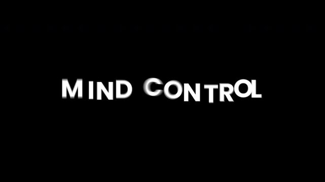 Mind Control Violent Shake Distortion Text Alpha Channel 4K Video