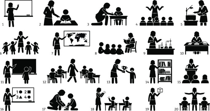 Teacher Classroom Icons Education