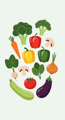 Fototapeta premium Vibrant Assortment of Fresh Vegetables Arranged in a Circular Pattern