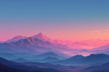 Fototapeta premium Serene Gradient Sky Banner With Faint Curved Horizon,