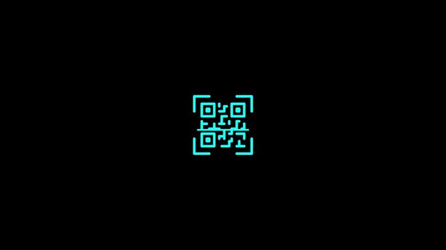 Qr code animation loop, digital barcode transition, modern tech seamless motion modern tech seamless motion looping qr code