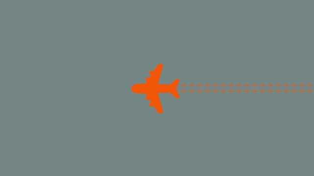 Red biplane propeller plane flying in clear blue sky, vintage aviation, aerial motion, cinematic aerial shot