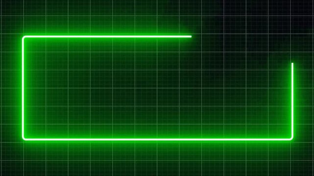 Glowing geometry rectangle frame, Neon Square line spectrum loop