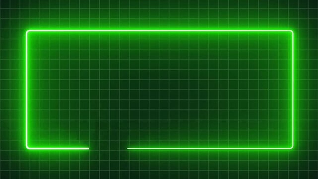 Glowing geometry rectangle frame, Neon Square line spectrum loop