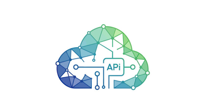 Abstract Cloud API Concept with Network Connections and Digital Circuitry