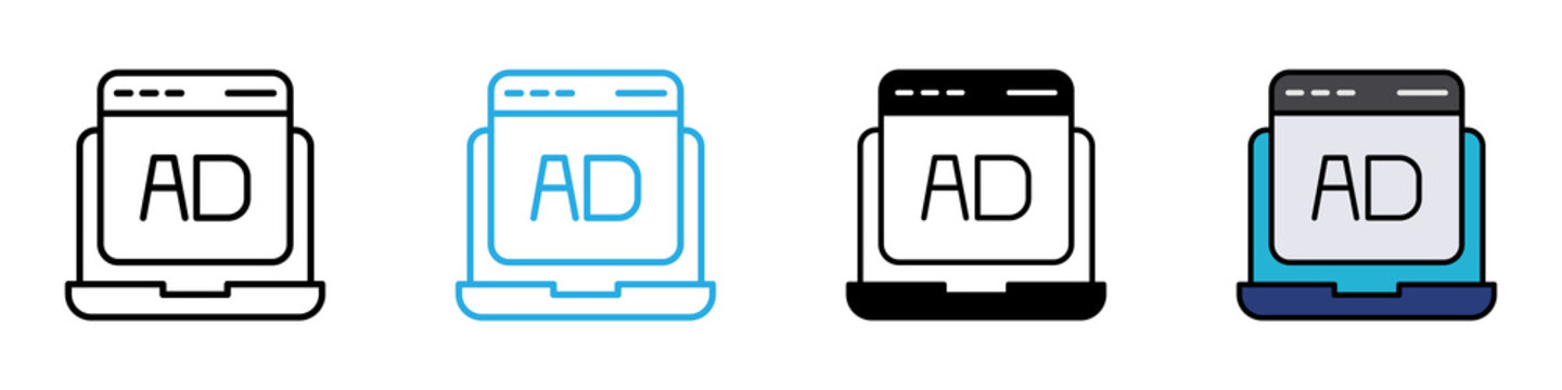 AD blocker multi - style icon design concept
