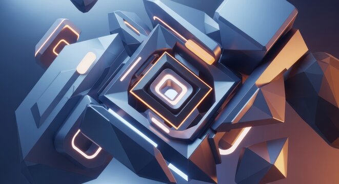 Futuristic Robot Design with Metallic Details.