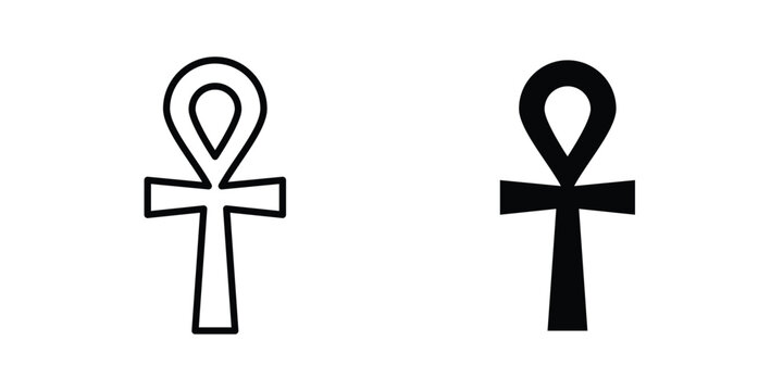 Ankh icon symbol. Flat Vector illustration set